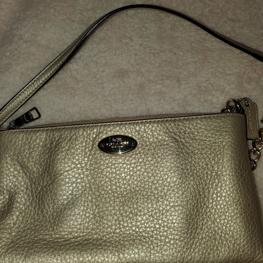 Coach gold crossbody